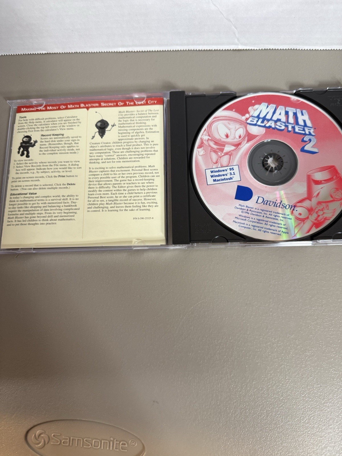 Vintage "Davidson Math Blaster Episode 2" CD-Rom Windows/Mac 1996