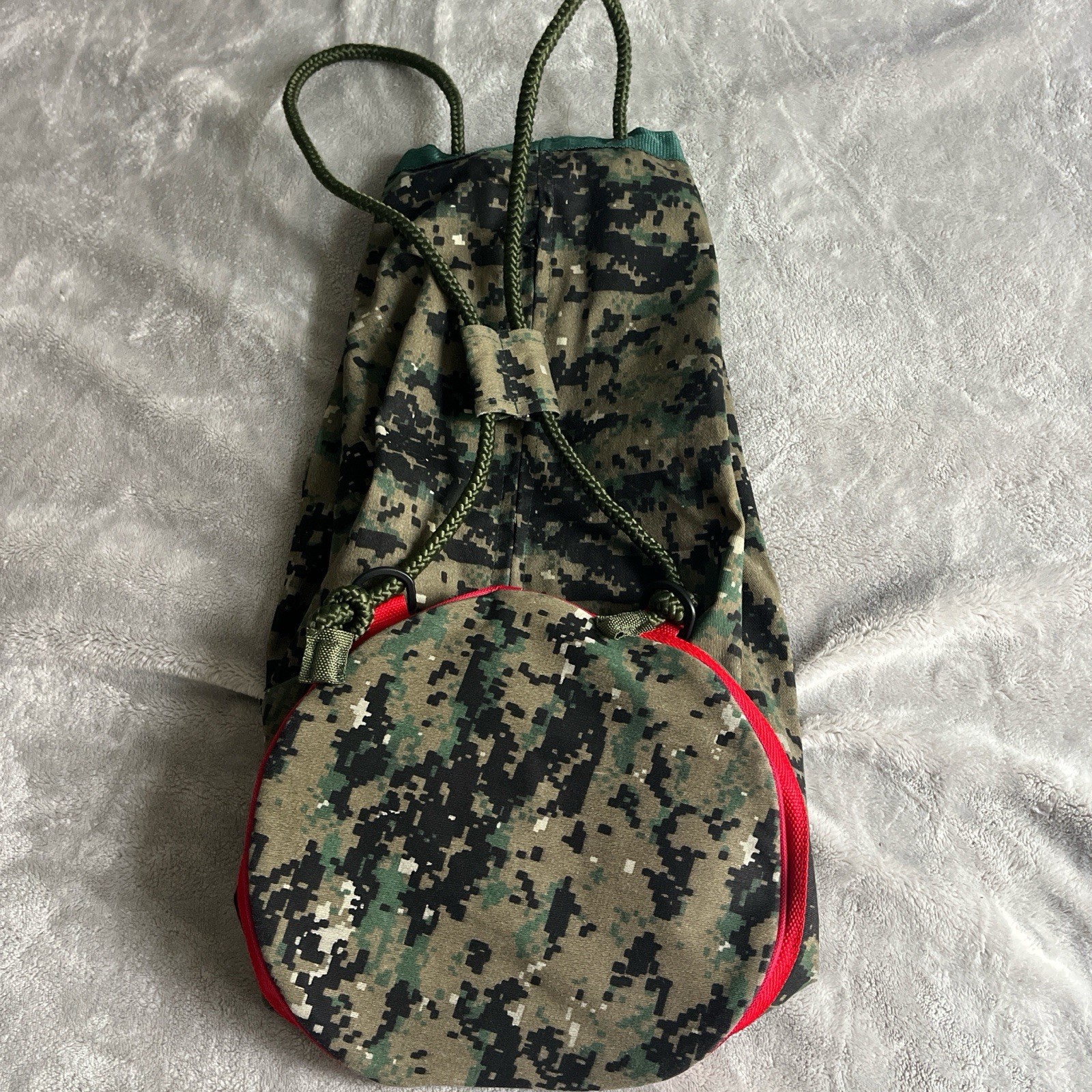Military style knapsack/backpack-with dragon and Korean embroidery. gorpcore