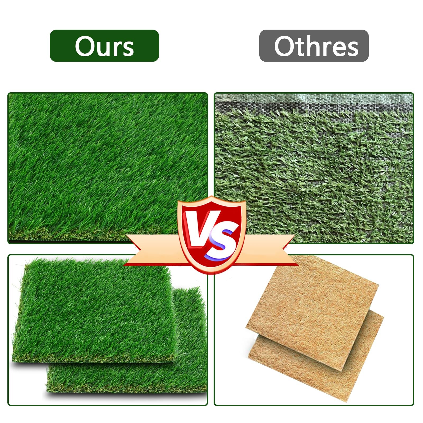 Chicken Nesting Box Pads, Washable Artificial Grass Liners, 8 Pack
