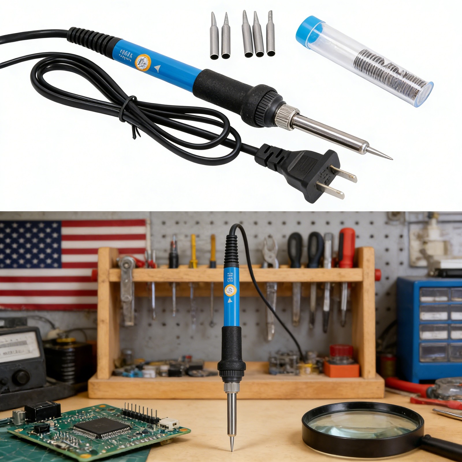Soldering Iron Electric Gun Adjustable Temperature 60W Welding Solder Wire Kit