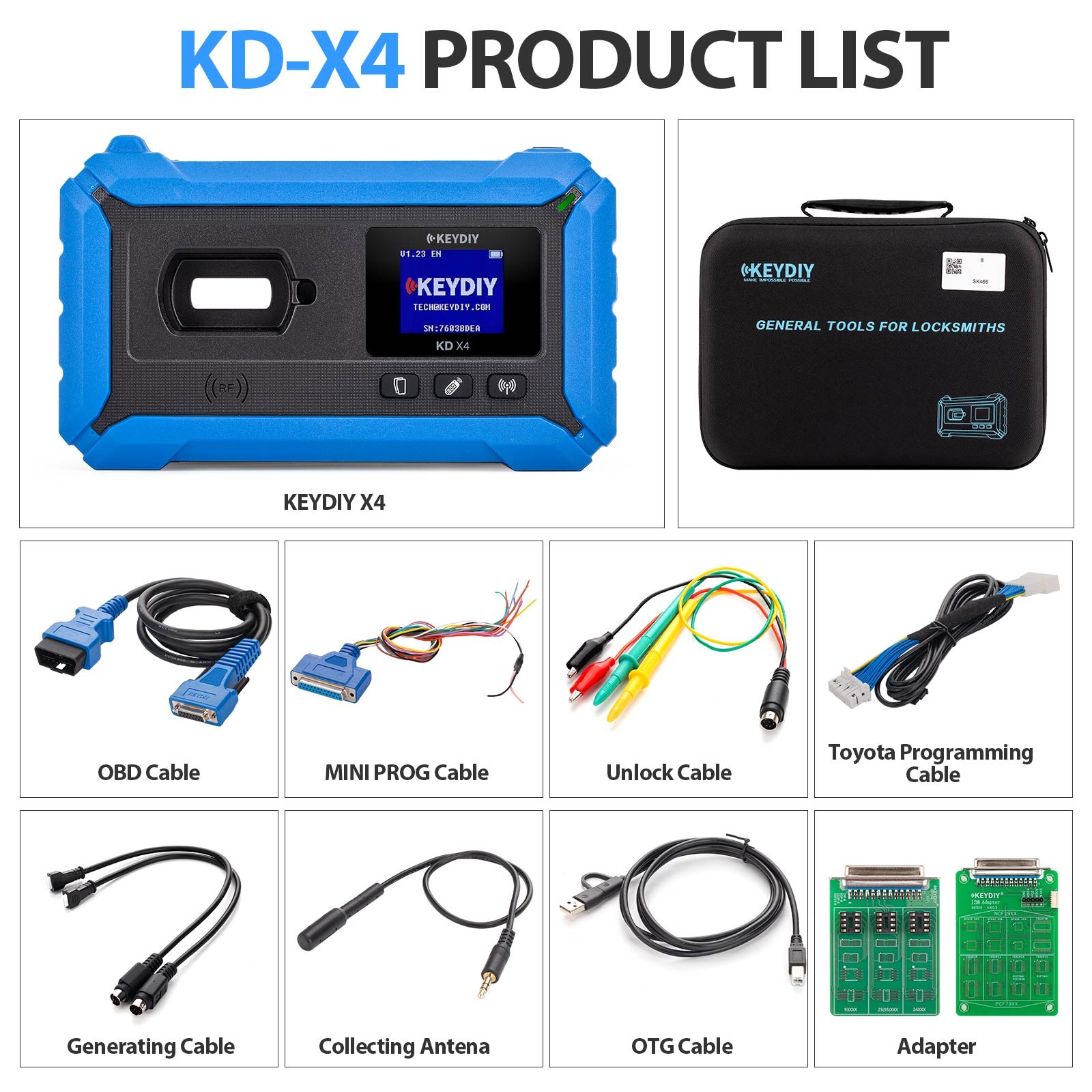 KEYDIY KD-X4 Too Integrates Recognition,Generation,Copying,Progarmming,Matching