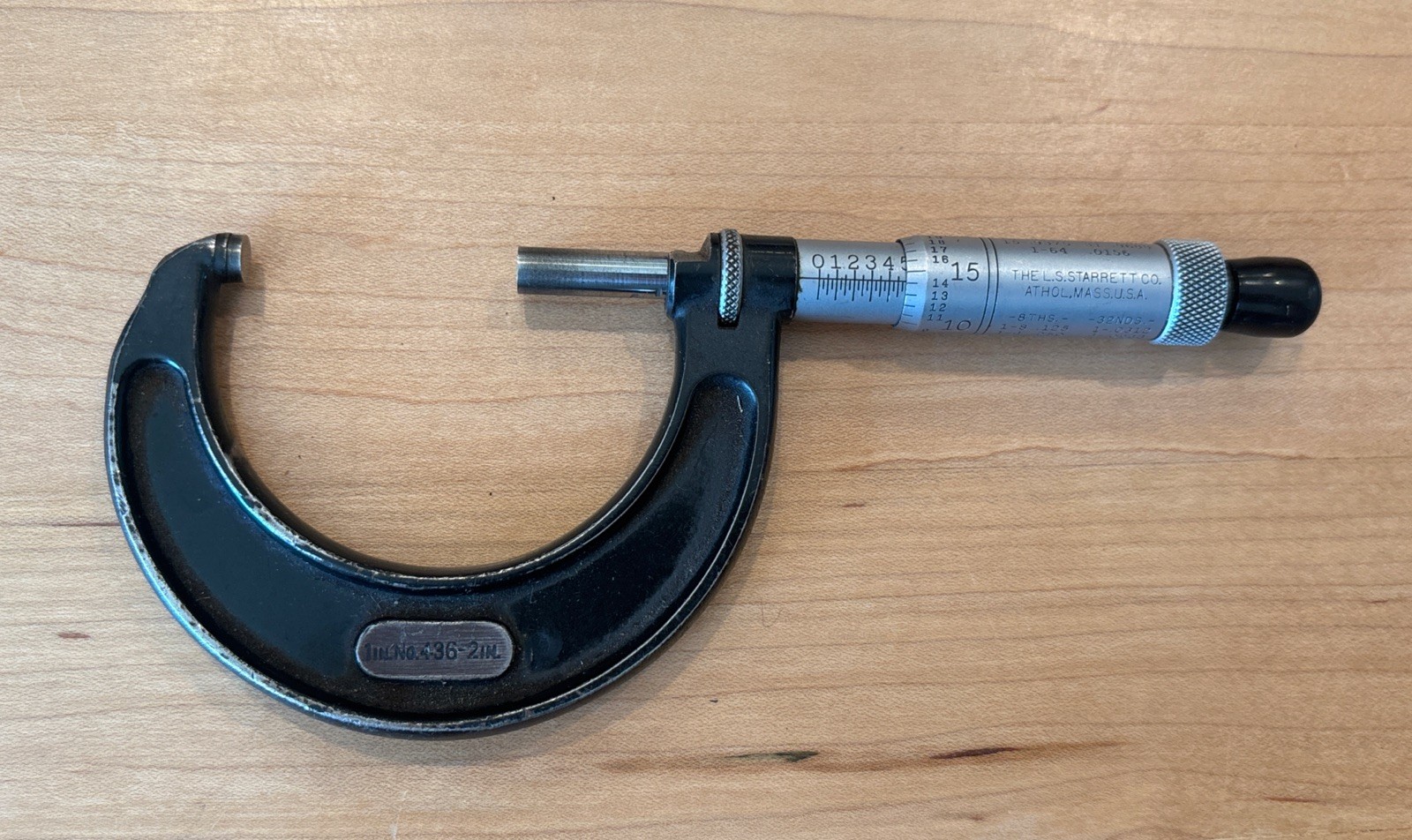 Starrett 43 2 Inch Outside Micrometer  1" -  2 " in  .00100  EDP 51590