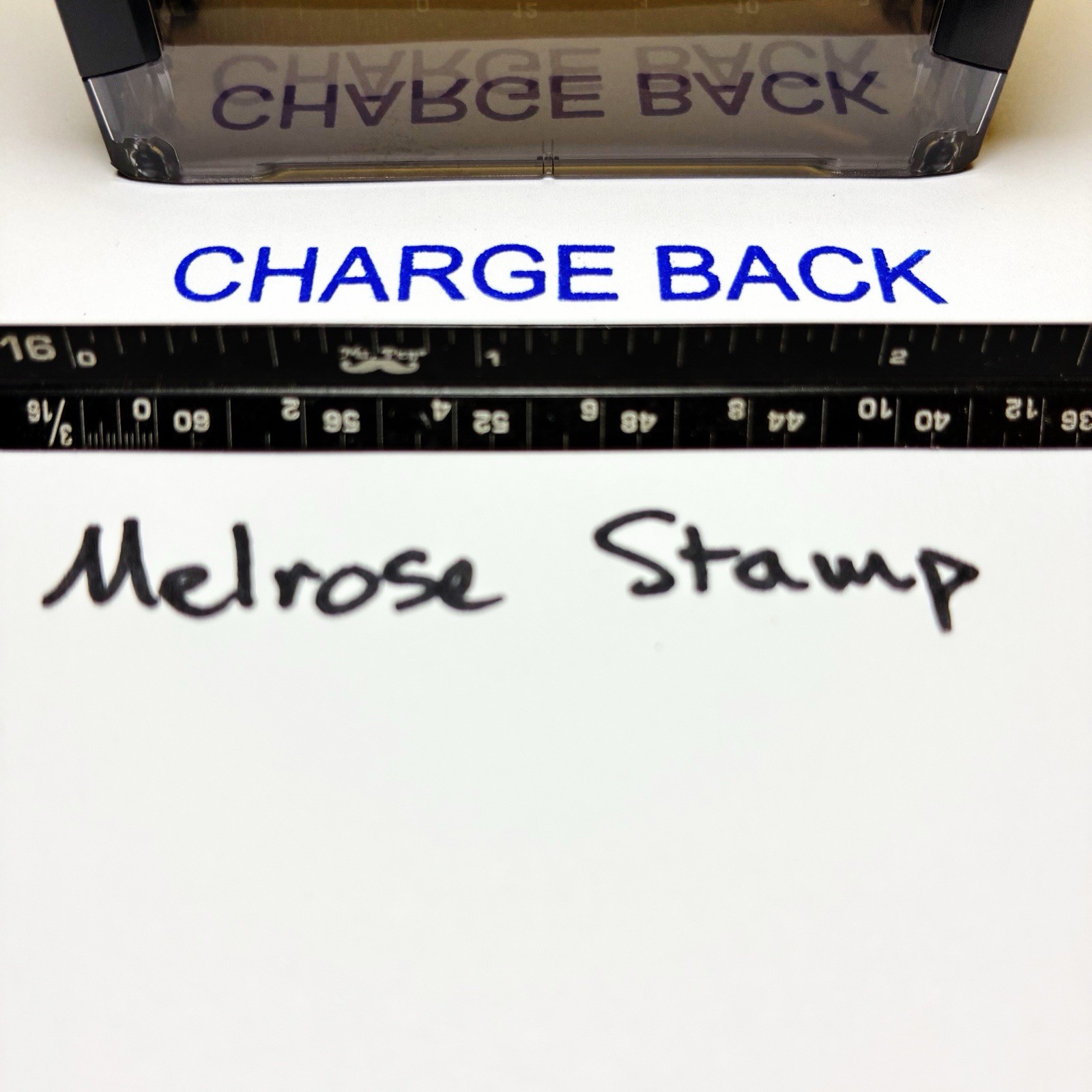 Charge Back Rubber Stamp Blue Ink Self Inking Ideal 4913