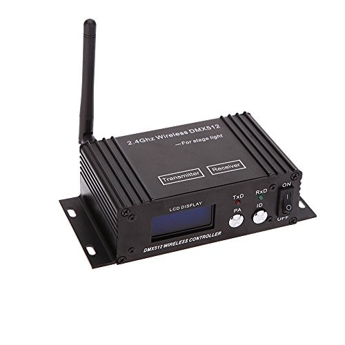 Wireless DMX 512 Controller with LCD Display, Power Adjustable Transmitter & Rec