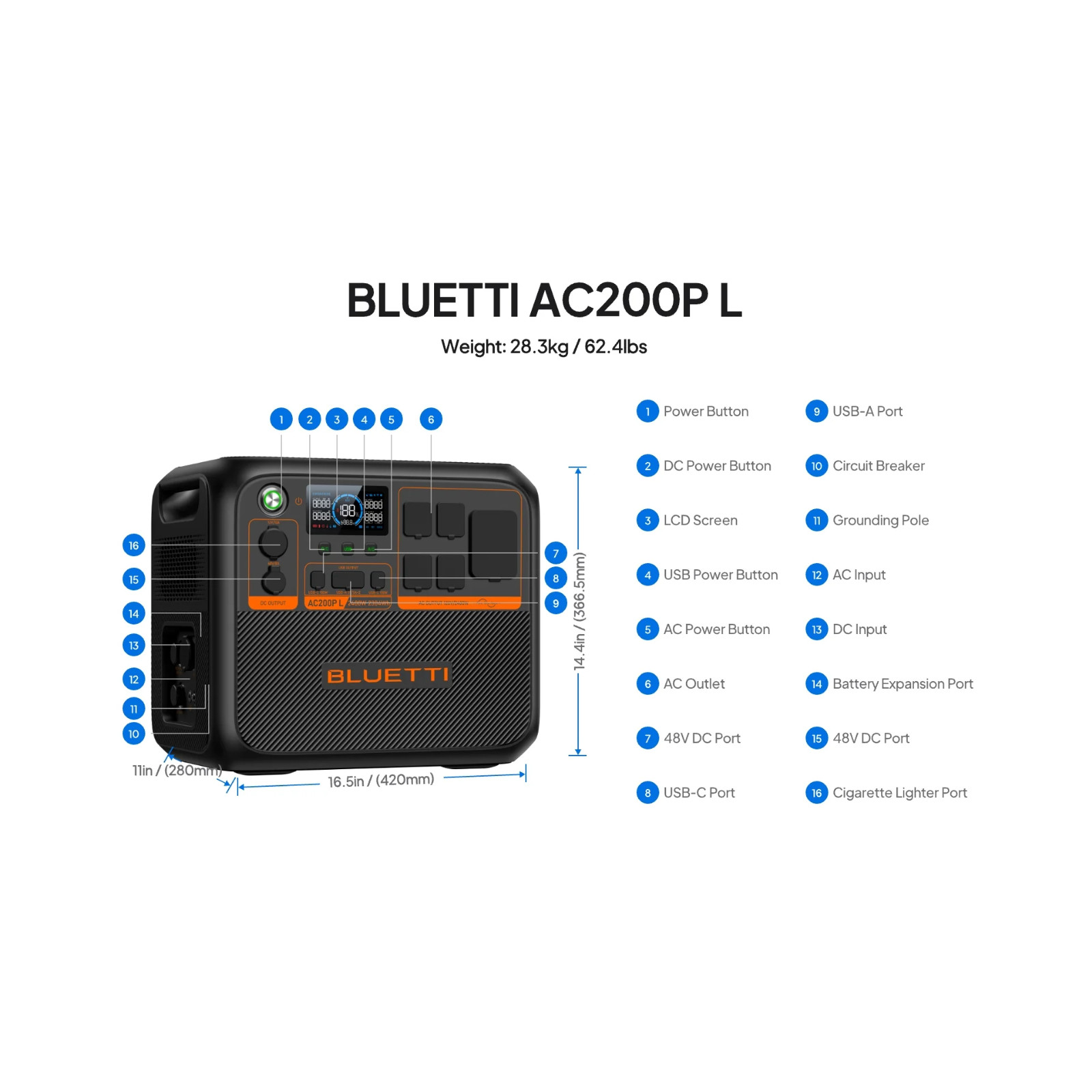 BLUETTI AC200PL Solar Ready Power Station 2304Wh + 200W PV Foldable Solar Panel