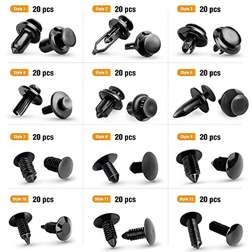 GOOACC - GRC-33 240PCS Bumper Retainer Clips Car Plastic Rivets Fasteners Push