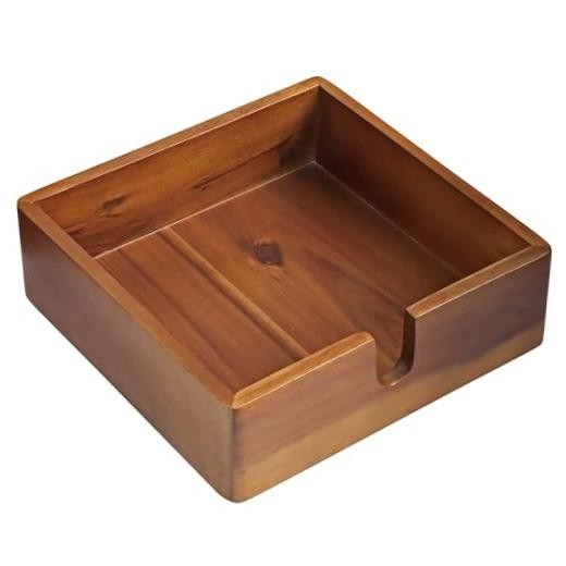Acacia Lunch Napkin Holder 7.8 x 7.8 inches 7x7x1.5 Inch Lunch Napkin Holder