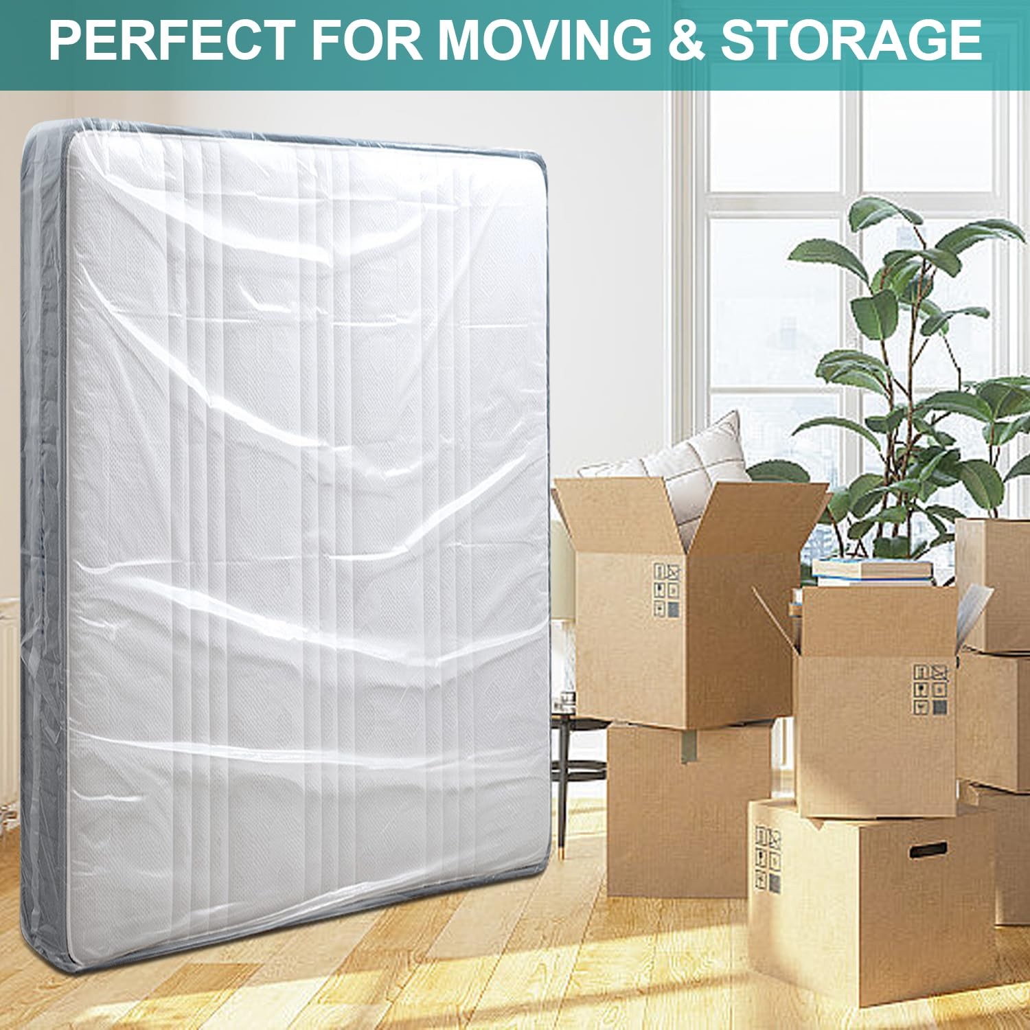Mattress Bag for Moving Storage - Plastic Queen/King, 1pack