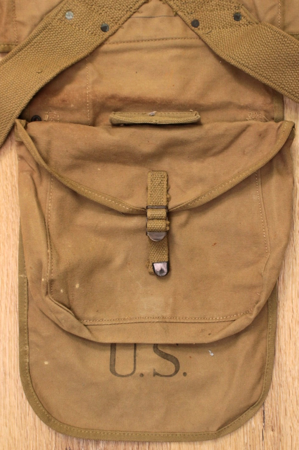 Vtg WWII US Army M1928 Canvas Haversack Backpack 1942 Dated WW2
