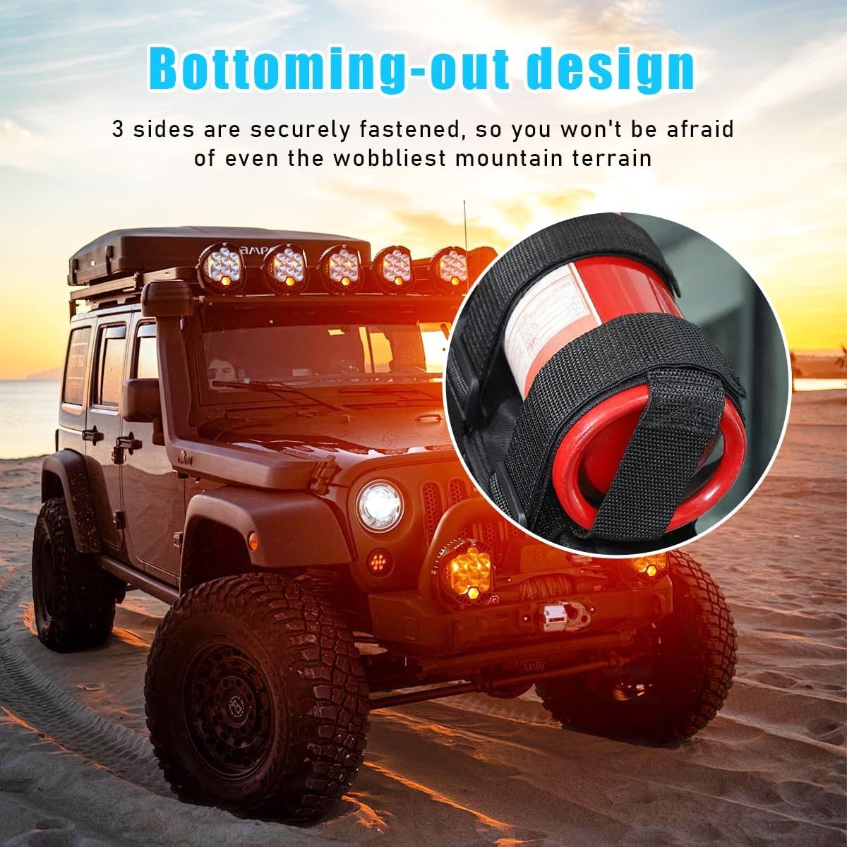Jeep Fire Extinguisher Holder Roll Bar Strap Mount