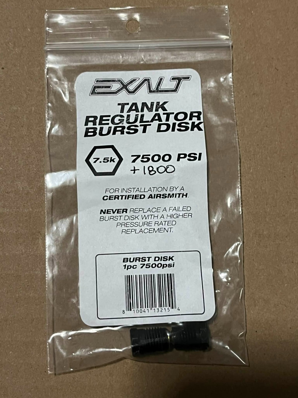 Exalt Tank Regulator Burst Disk Combo (1800 and 7500 PSI)