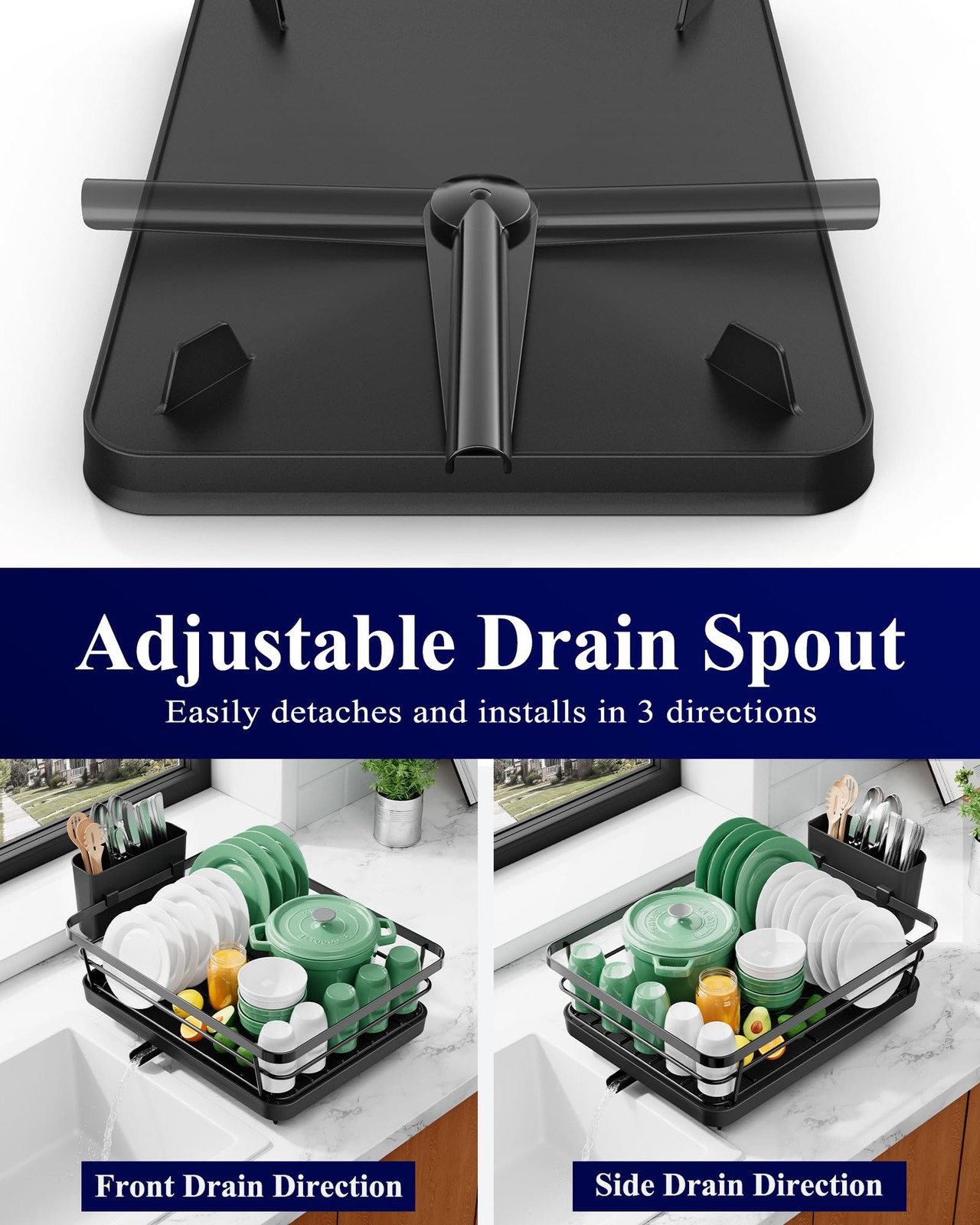 Dish Drying Rack for Kitchen Counter, Stainless Steel Sink Organization and S...