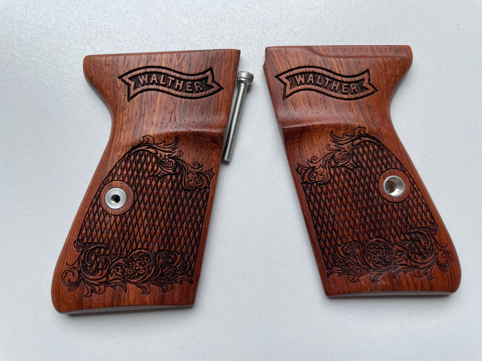 Hardwood Grips For Walther(.380 ACP, .22 Cal. LR) PPK/S, decorate grips Art