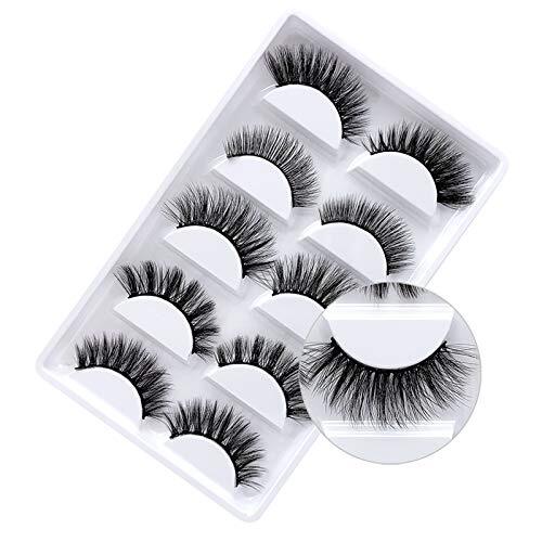 5pair Pestañas Postizas 3D Mink Naturales Pestanas Falsas Largas Volumen Calidad