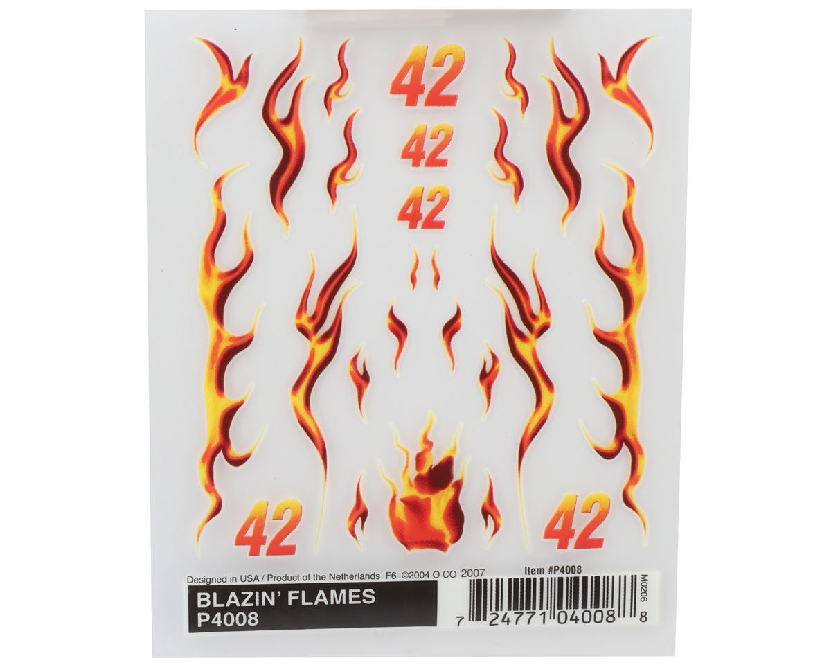 PineCar Blazin' Flames Dry Transfer Decals [PINP4008]