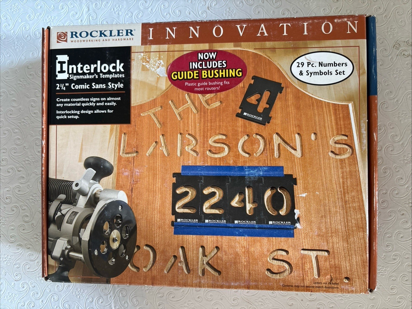 Rockler Interlock Signmaker's Templates 2-1/4" NUMBERS & SYMBOLS Comic Sans