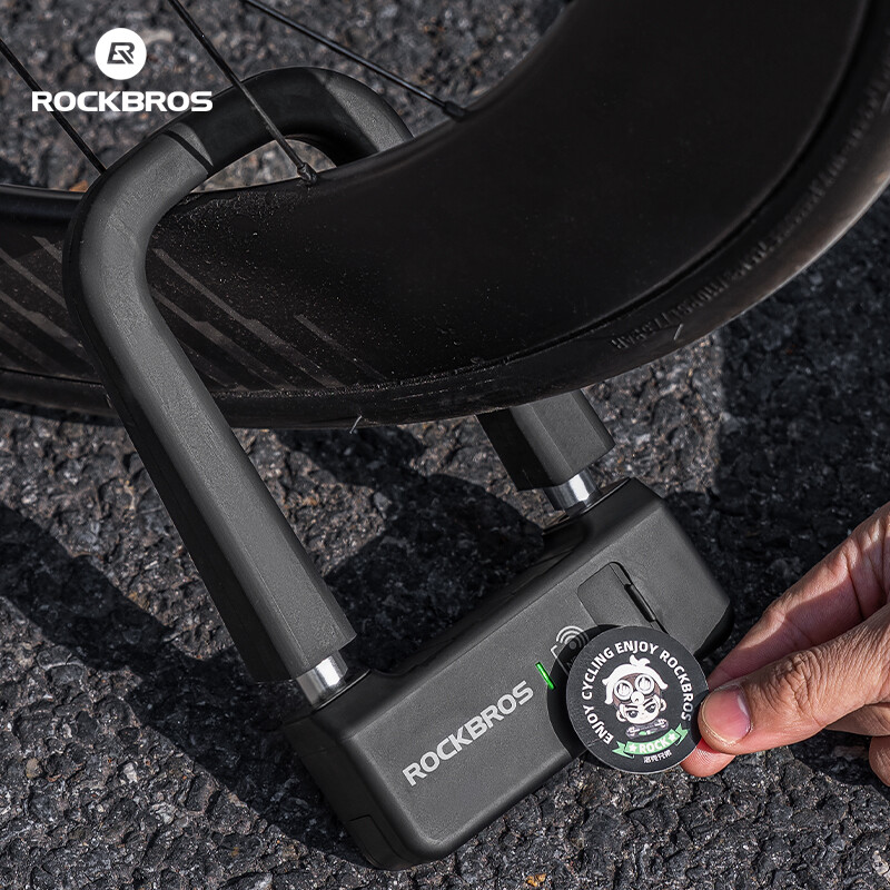 ROCKBROS Bike Lock Anti Theft Smart NFC Card U-Lock for MTB Road, Folding Bike
