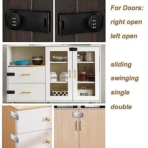 4" Household Cabinet Lock Keyless 3-Digit Password Combination Hasp Latch Lock