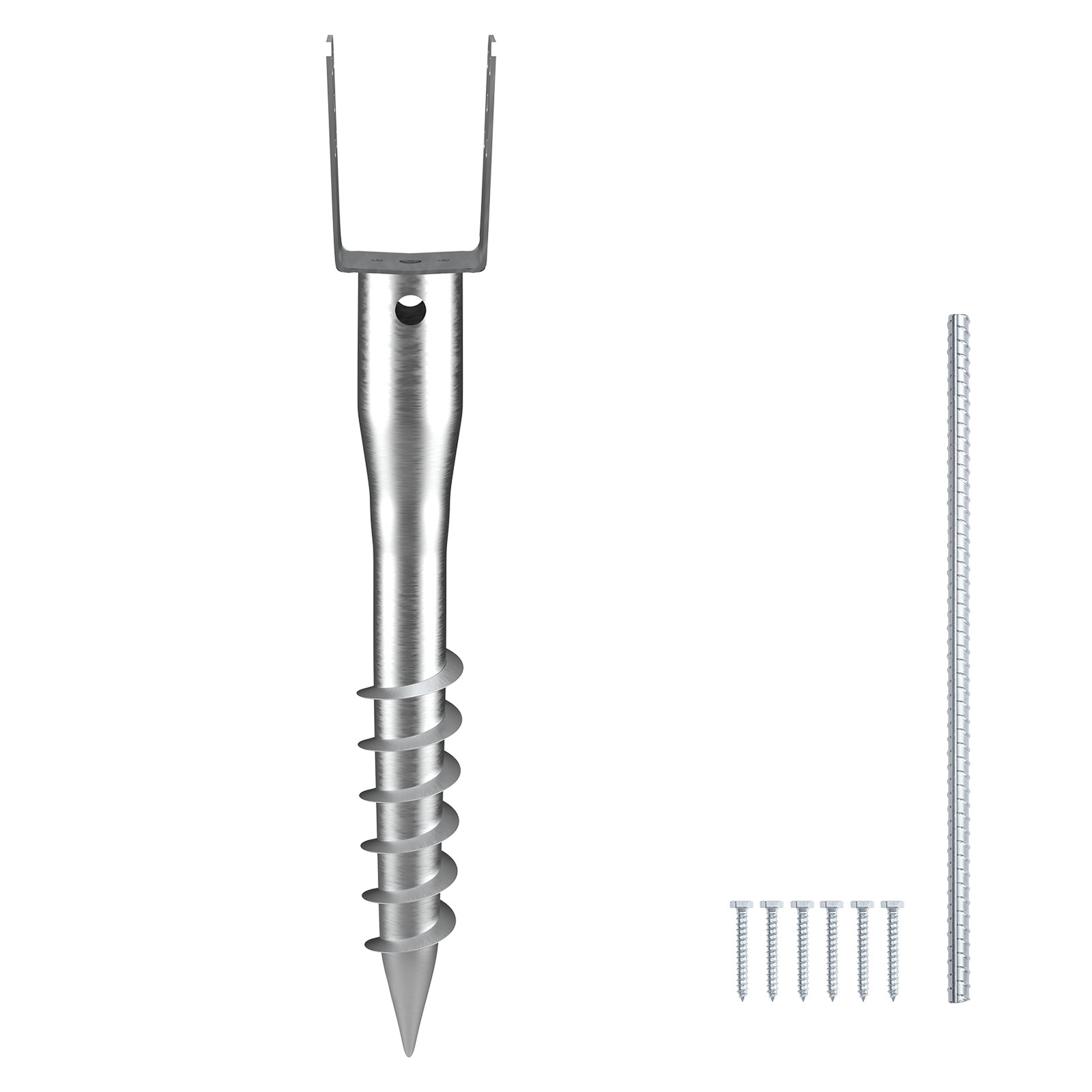 VEVOR No Dig Ground Anchor 1 Pack 3.94 x 2.76 x 27.56 in DIY Screw in Post Stake