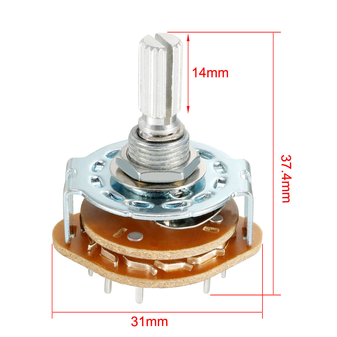 2pcs 16Pin 4P3T 4 Pole 3 Position 1 Deck Band Selector Rotary Switch