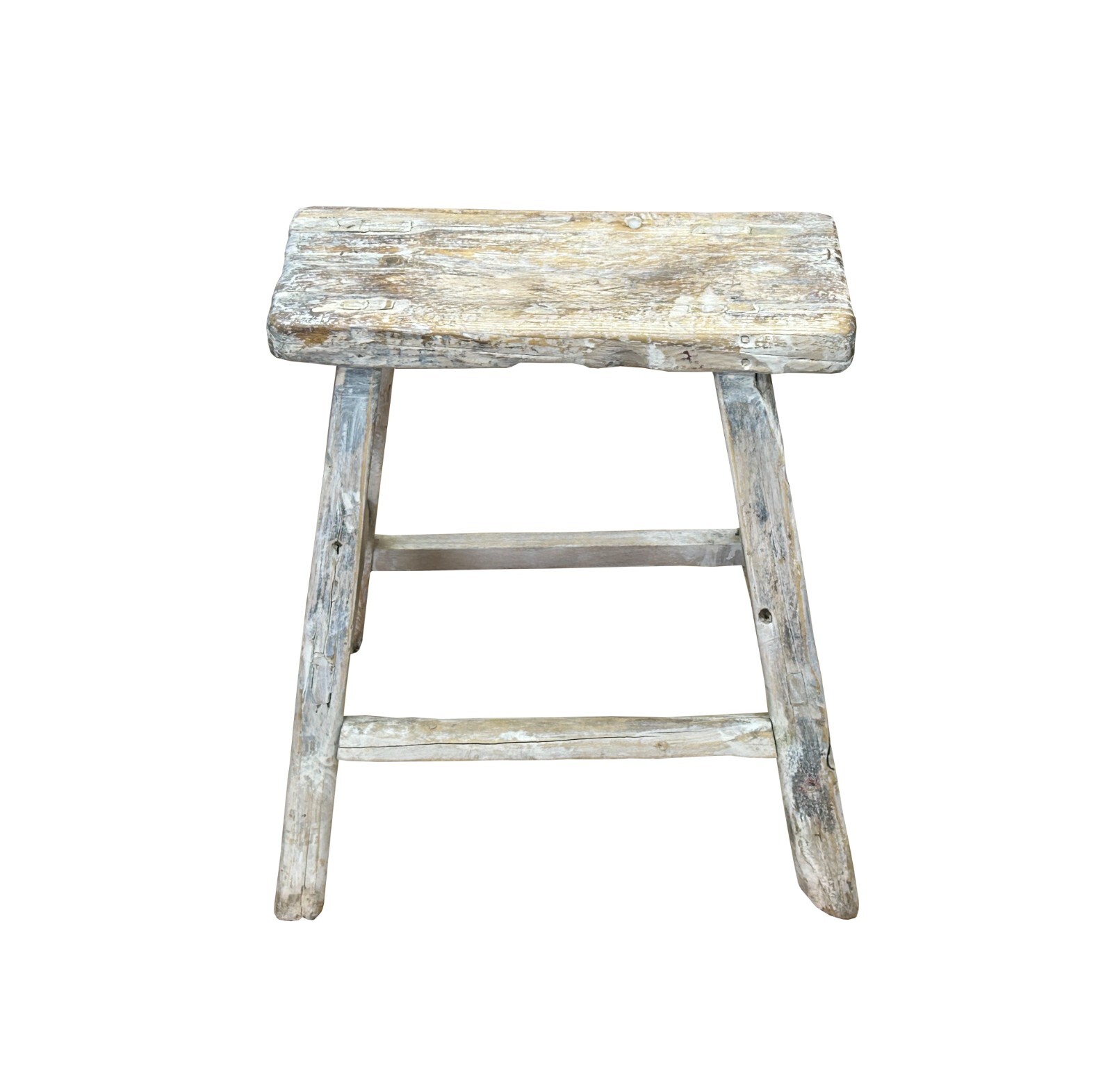 Rustic Raw Rough Wood Grain Rectangle Slim Stool Bench Side Table ws4613