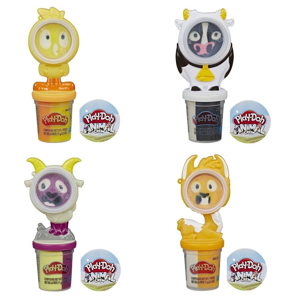Play Doh Animal Crew Pals Bundle ~ Llama Toy, Cow Toy, Chicken Toy & Goat Toy