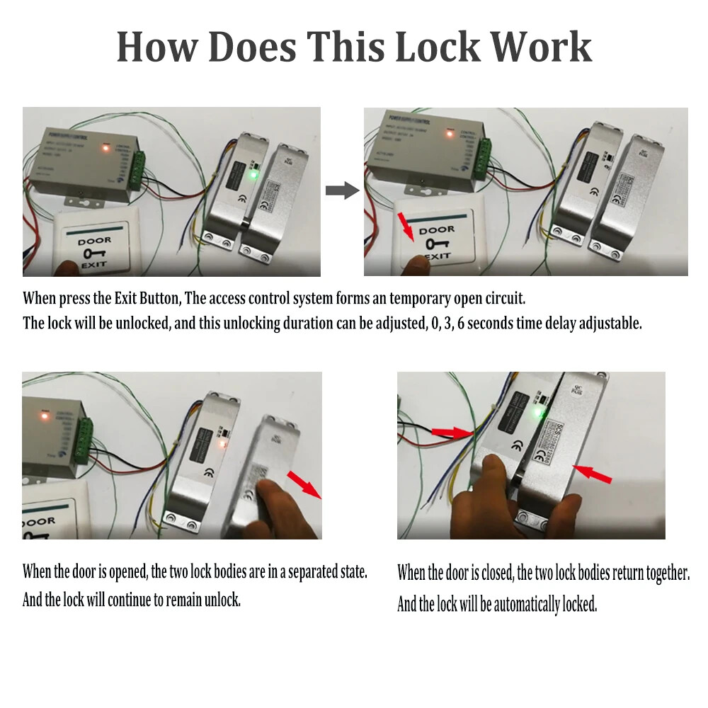 Fail Safe NC Electric Drop Bolt Lock Access Control Electronic Door Mortise Lock