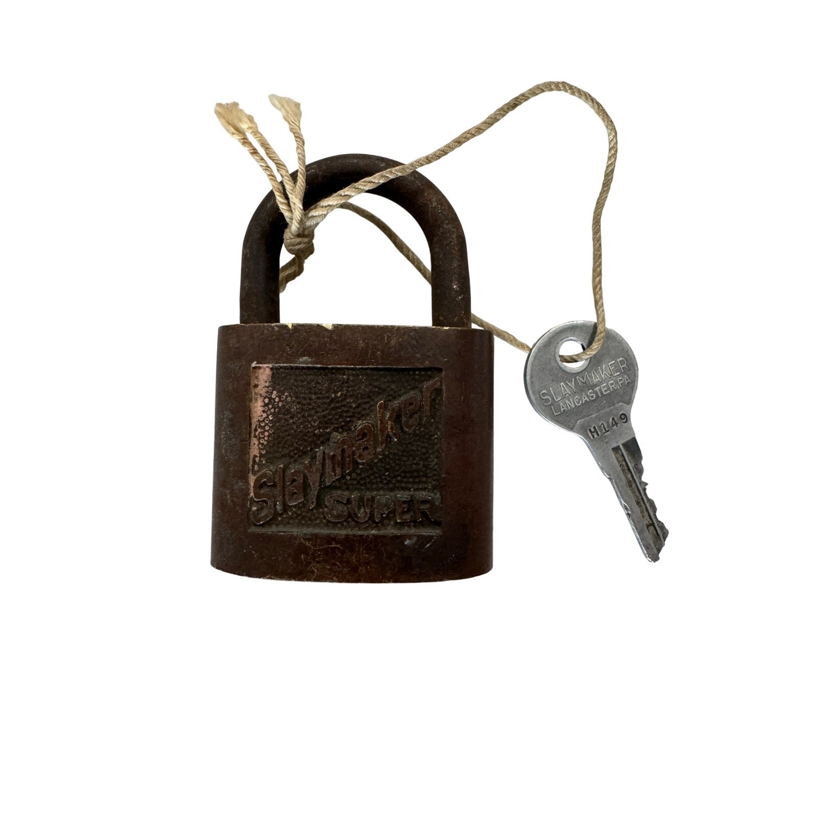 Slaymaker Super Vintage Brass Padlock With Key