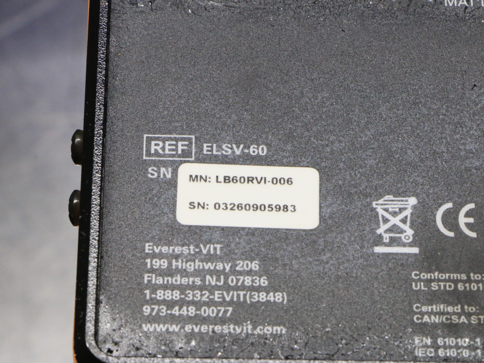 GE Everest Vit Elsv-60 Borescope Solar Light Source