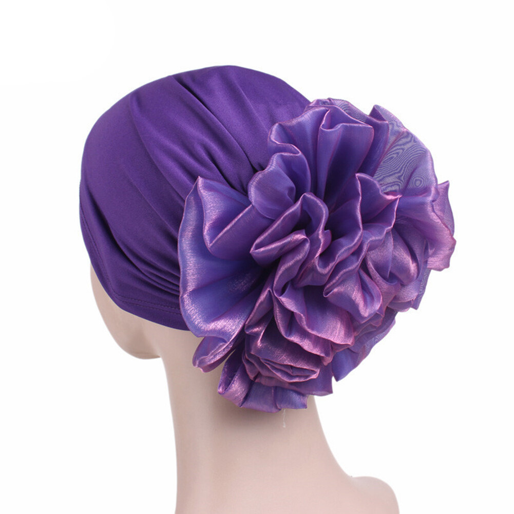 Womens Hair Loss Head Scarf Turban Cap Big Flower Muslim Cancer Chemo Beanie Hat