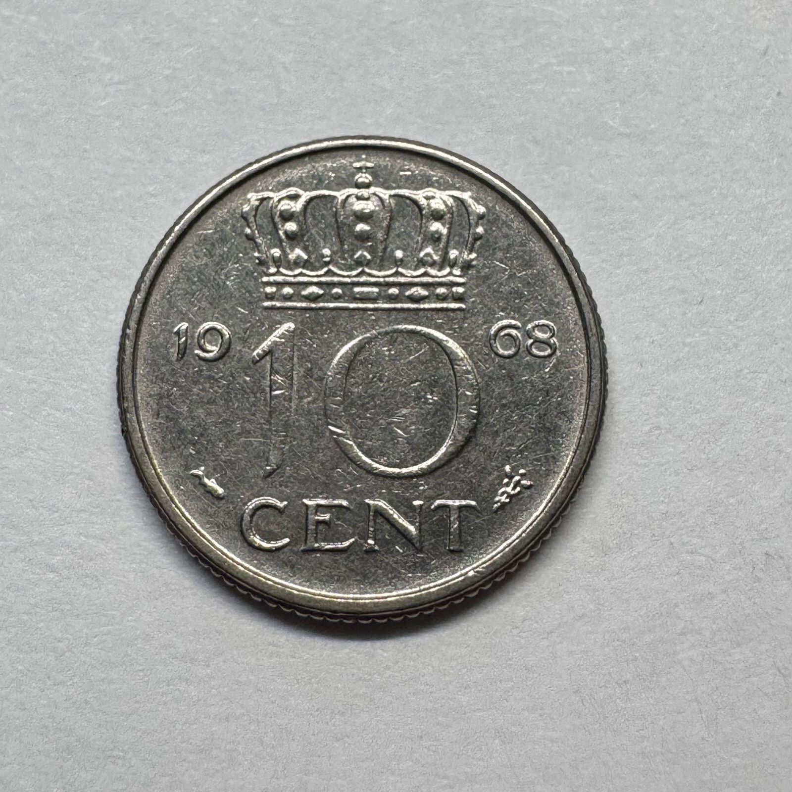 1968 Netherlands 10 Cents - Beautiful Coin - #B-015