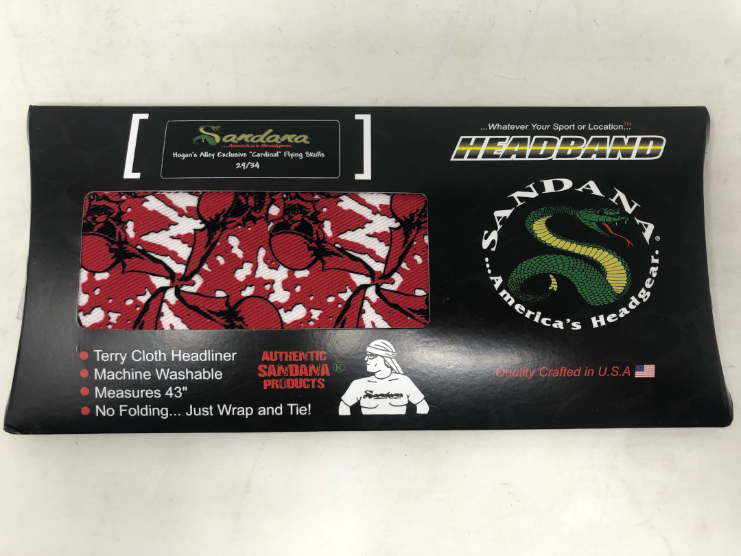 Limited Edition Sandana Flying Skulls Paintball Headband - Cardinal Red #29