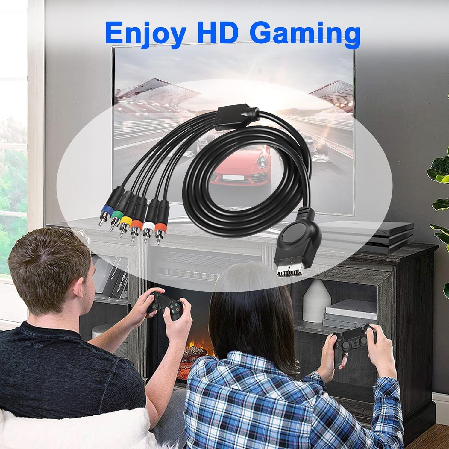 PS3 PS2 Component AV Cable,HD Audio Video Cable 5RCA YPbPr... B27