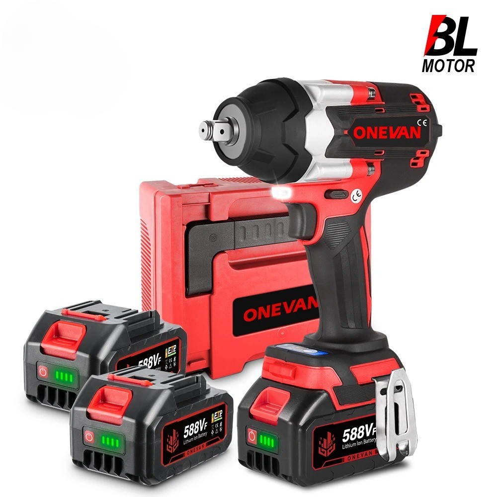 1/2'' 1800N.M Brushless Electric Impact Wrench Cordless Screwdriver Gun Repair