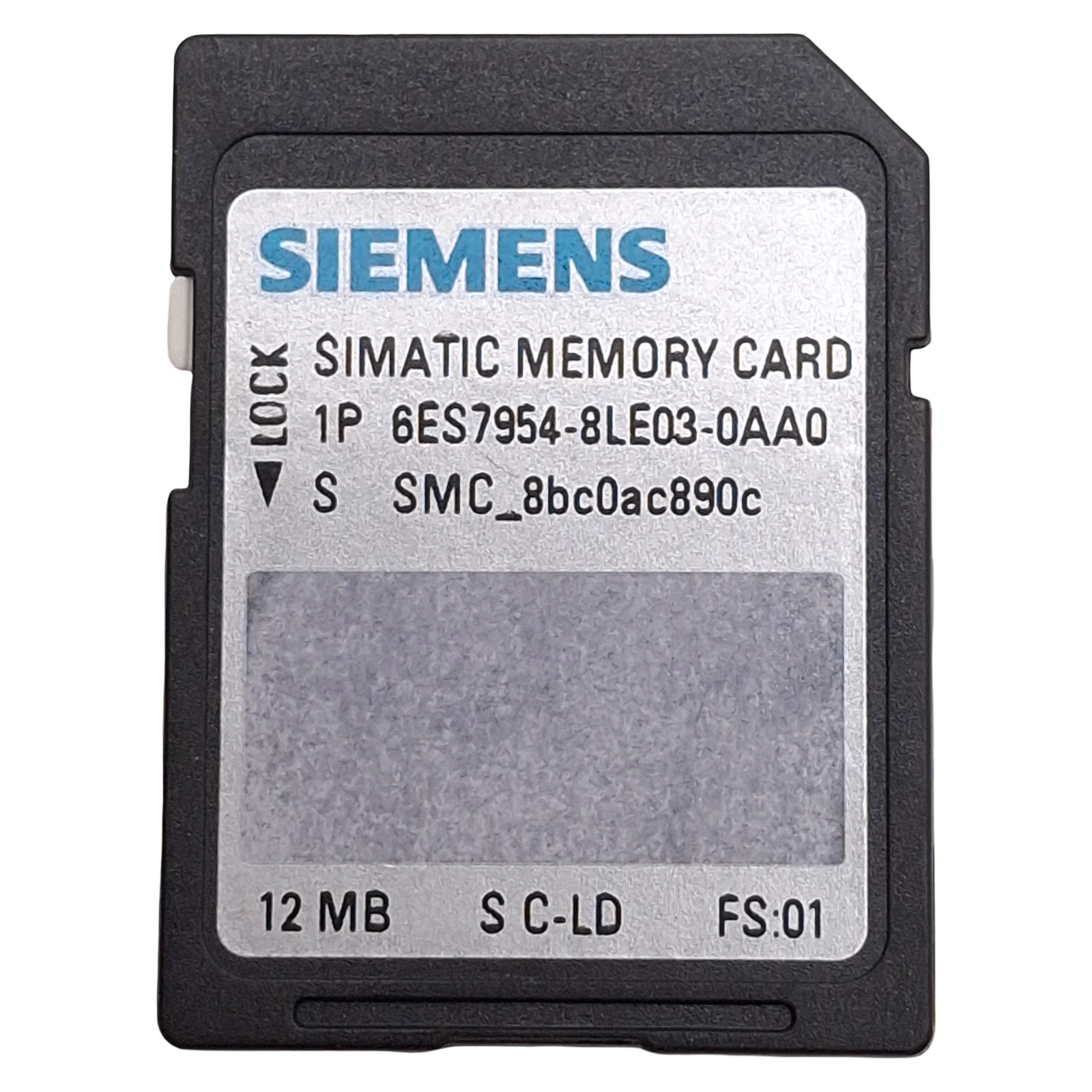 Siemens 6ES7954-8LE03-0AA0 SIMATIC S7 Memory Card For S7-1x00 CPU/SINAMICS, 12MB