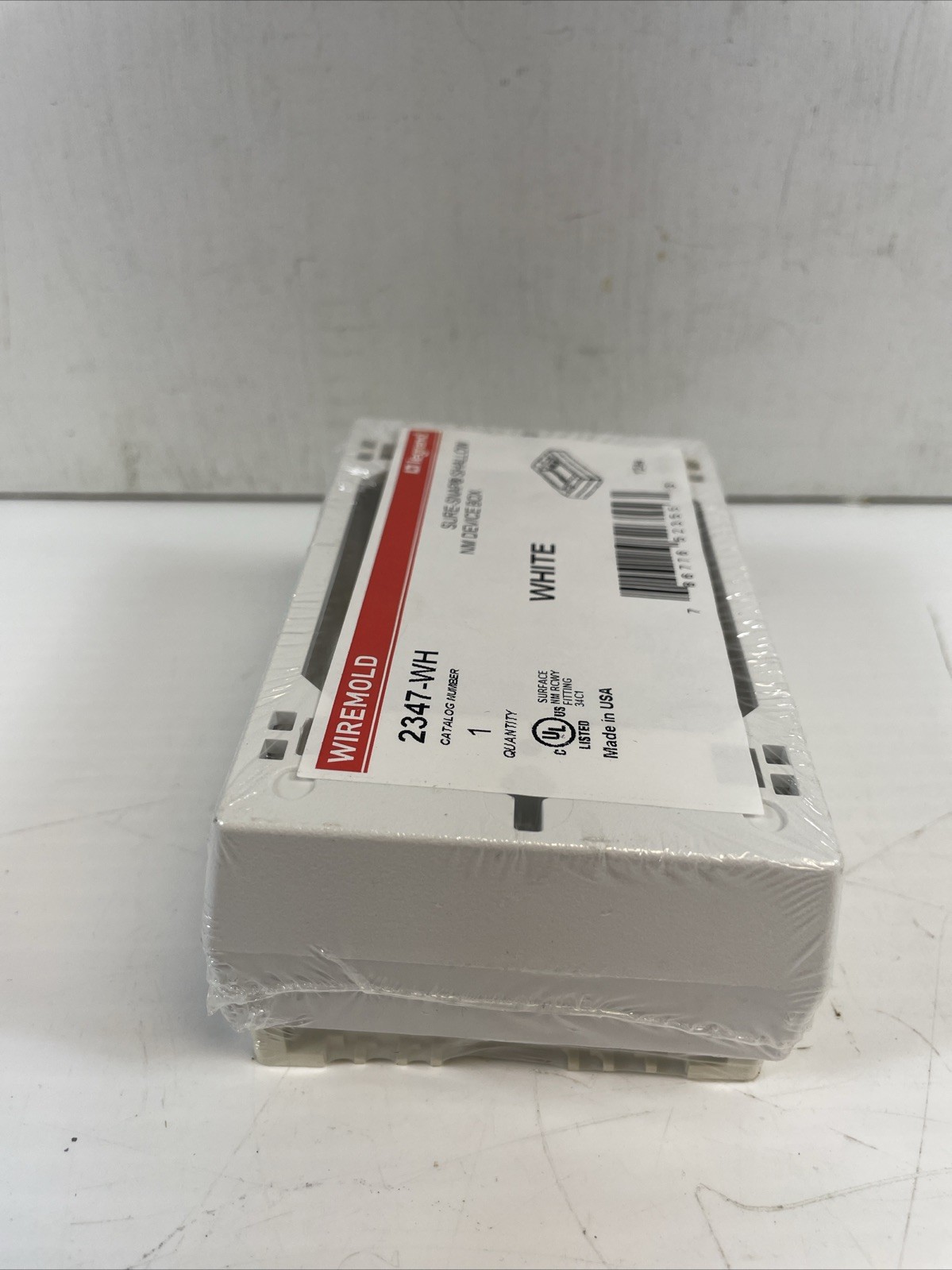 Wiremold 2347-WH Sure-Snap Shallow NM Device Box