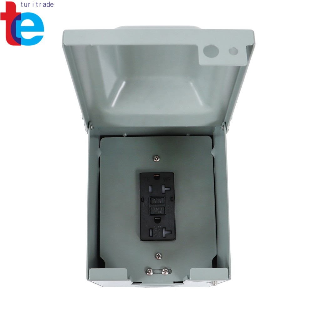 Outdoor Outlet Box 20 AMP WRTR GFCI Receptacle Rainproof 3R Enclosure, Weather