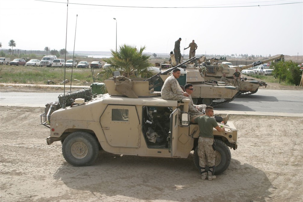 2005 USMC 2nd Marine Police Battalion Convoy Duty to Hadithah Iraq 4x6 Photo