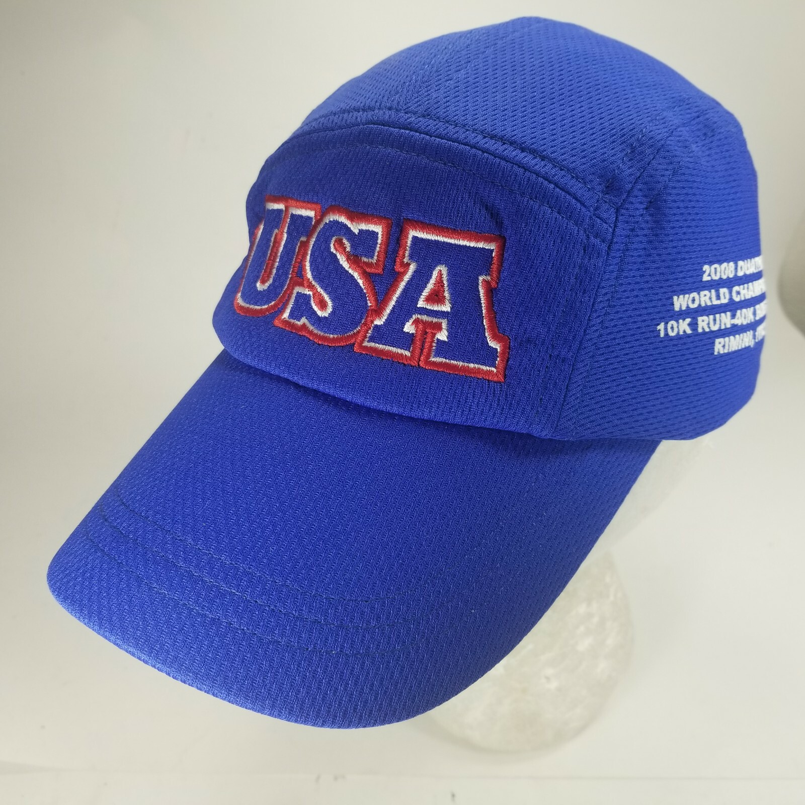 Headsweats Race Hat USA 2008 Duathlon World Championship Panel Run Bike Italy