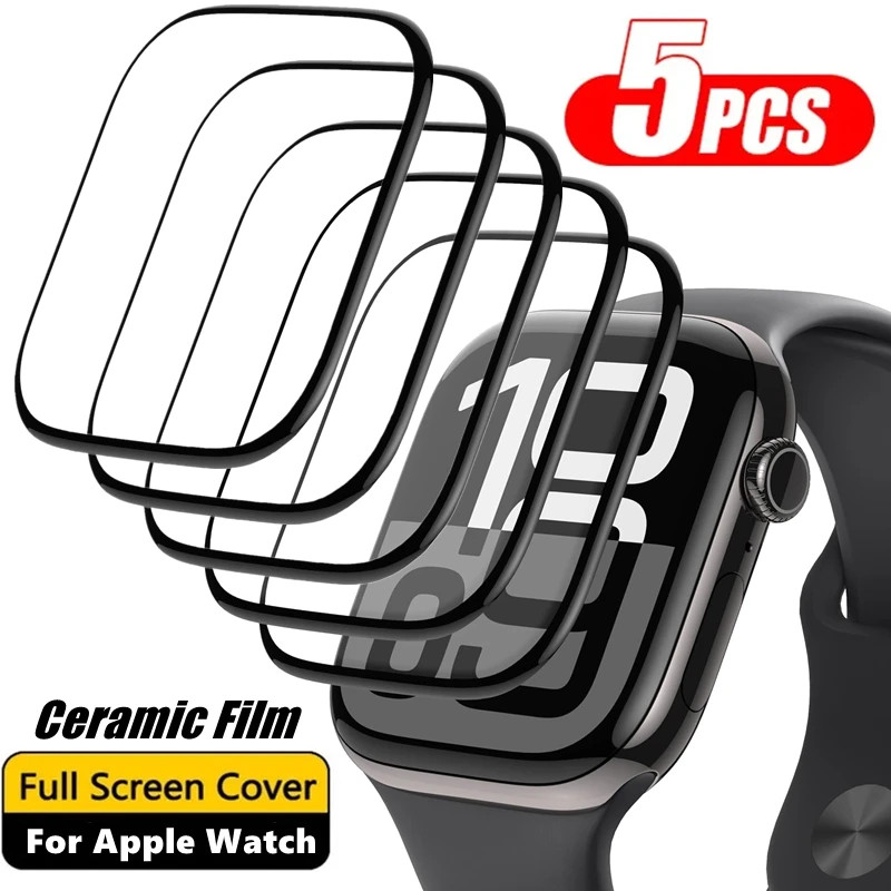5PCS Tempered Glass Screen Protector For Apple Watch Ultra 3 SE 3 iWatch 9 10 11