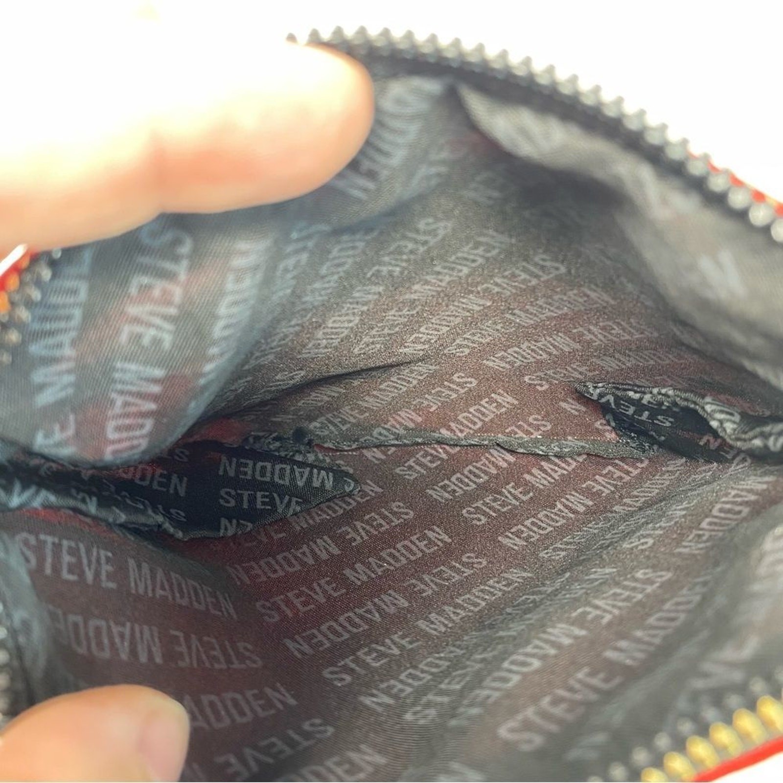 Steve Madden Red Zipper Pouch Wristlet
