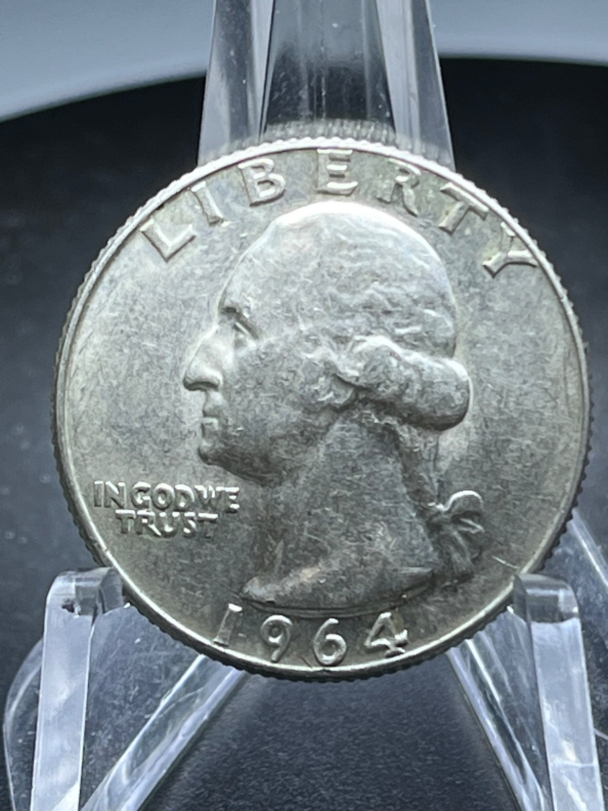 1964-D Washington Silver Quarter, Average Circulated 90% Silver - # T106