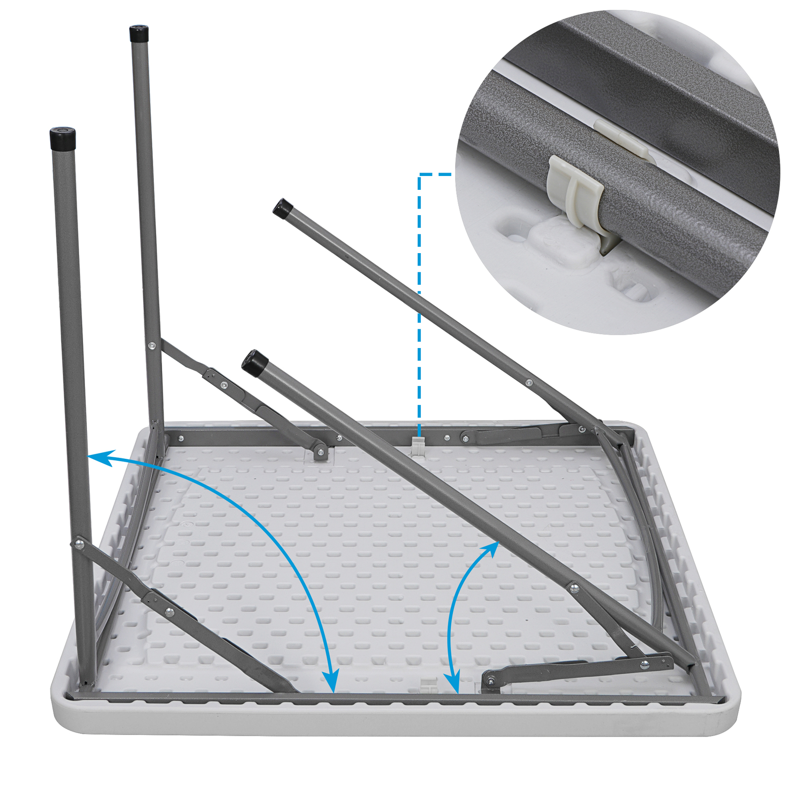 3ft Portable Plastic Folding Table Square Card Table Indoor Outdoor Dining Party