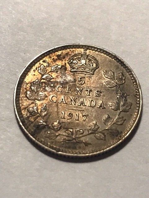 1917 Canada 5 Cents Silver XF+ #19500
