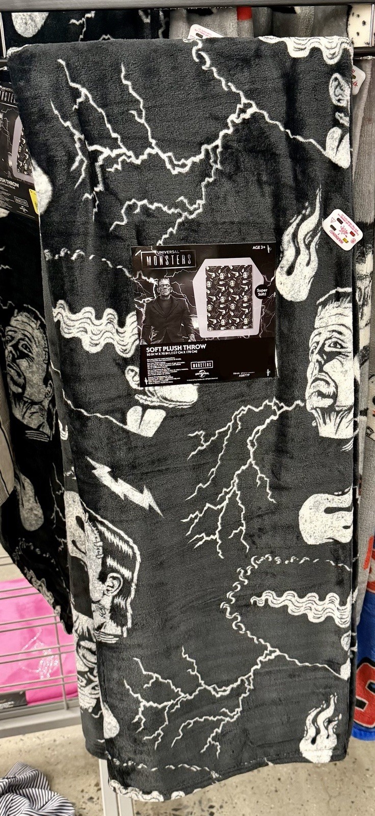 frankenstine halloween print plush blanket throw