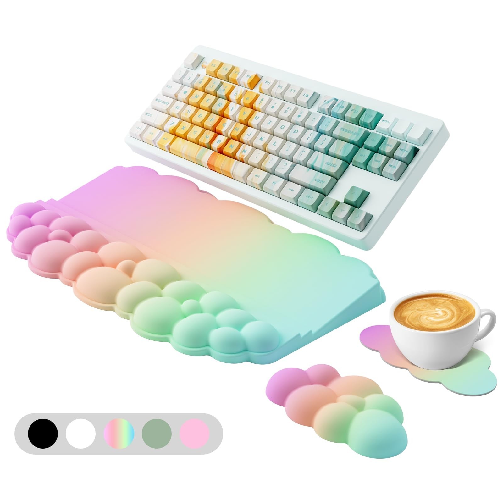 Ergonomic Wrist Rest for Keyboard, Soft Memory Foam Cloud Keyboard Stand Pad ...