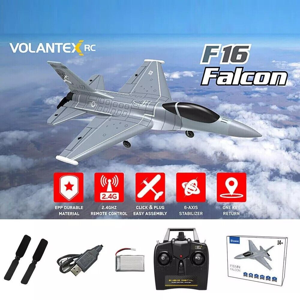 US VOLANTEX F16 Fighter 2.4G 4CH RC Airplane Stunt Glider Aircraft Aerobatic RTF