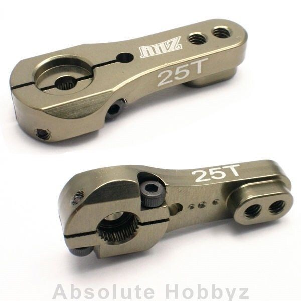 AHZ Aluminum Adjustable Hard Anodized Servo Horn Single Arm Futaba / Savox (25T)