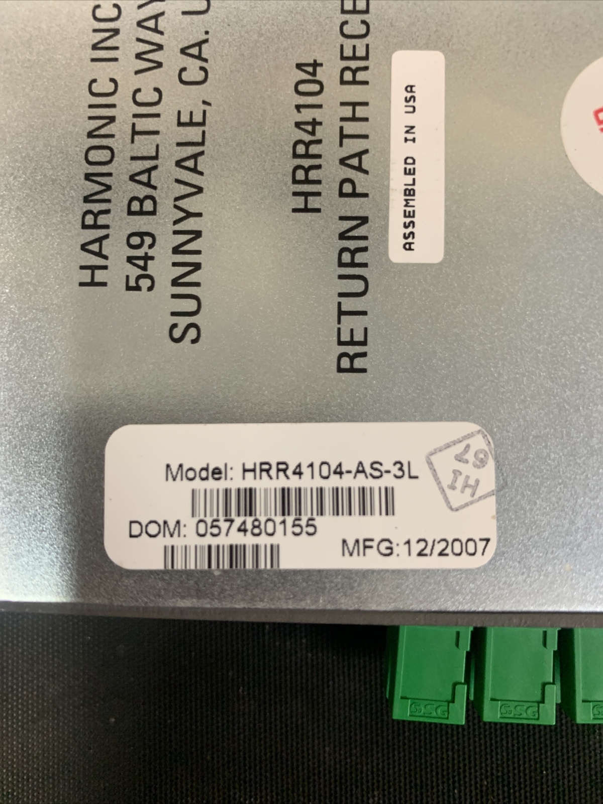 Harmonic HHR4104-AS-3L ANALOG RETURN PATH RECEIVER