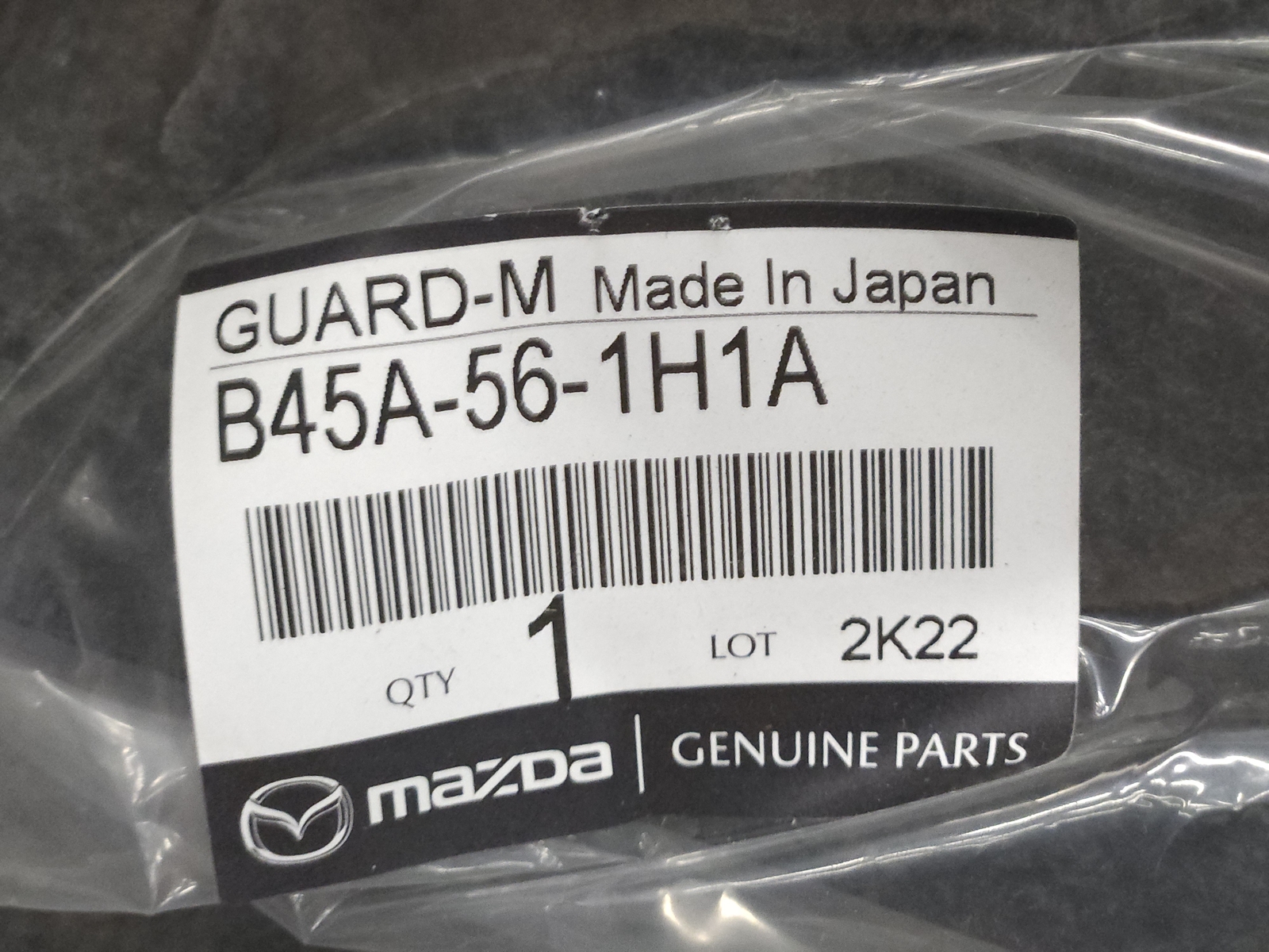 Genuine OEM Mazda B45A-56-1H1A Right Rear Wheelhouse Liner 2014-2018 Mazda 3